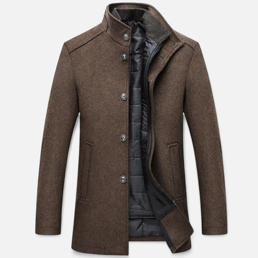 Classic Mens Wool Coat with Waistcoat Detail - Modish World