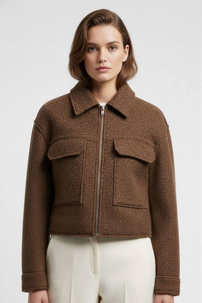 Chic Ladies Tailored Tweed Blazer