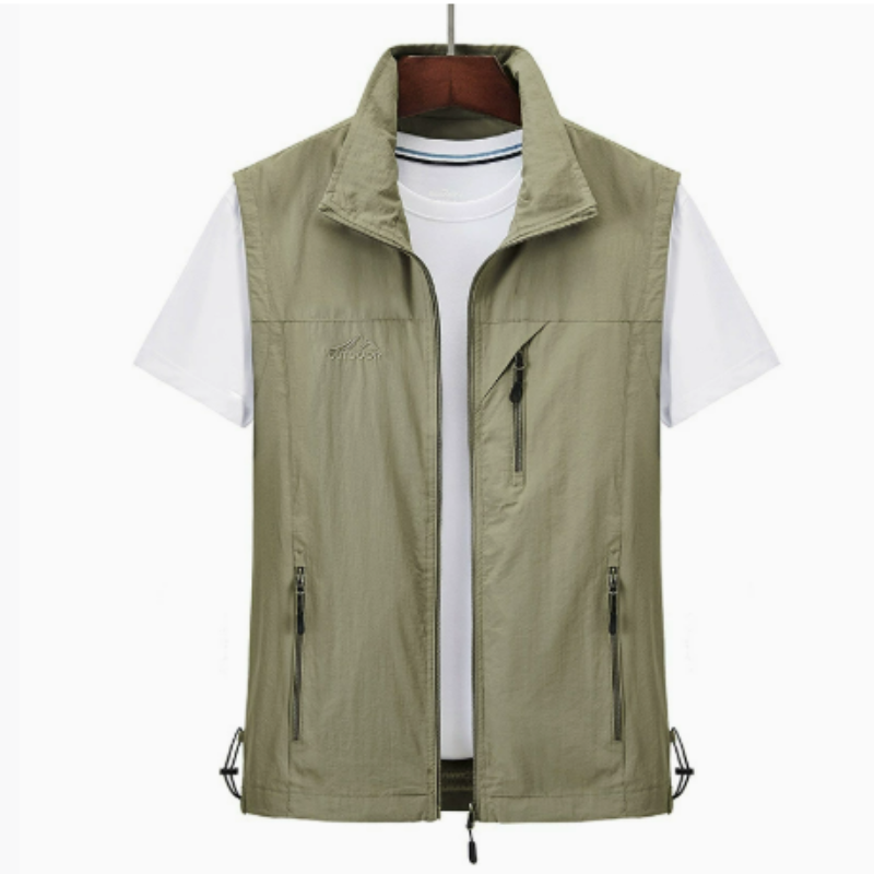 Men's Vest Jacket with Zip Pockets