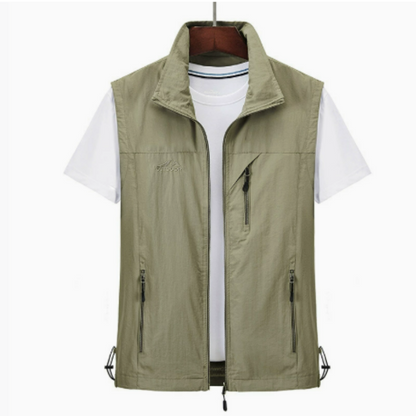 Men's Vest Jacket with Zip Pockets