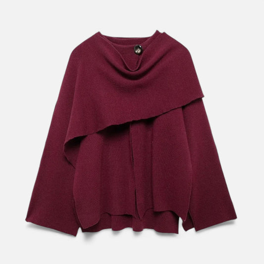 Chic Ladies Cozy Wool Cardigan Poncho - Modish World