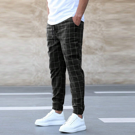 Classic Plaid Men's Sweatpants - Comfortable Casual Pants - ModishWorld