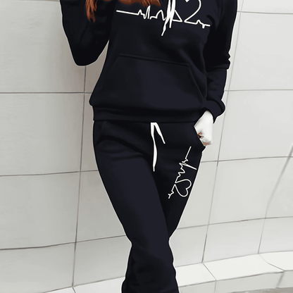 Relaxed Fit Tracksuit Set - Hoodie and Pants