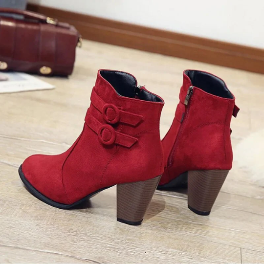 Luxury Suede High Heel Ankle Boots for Women - ModishWorld