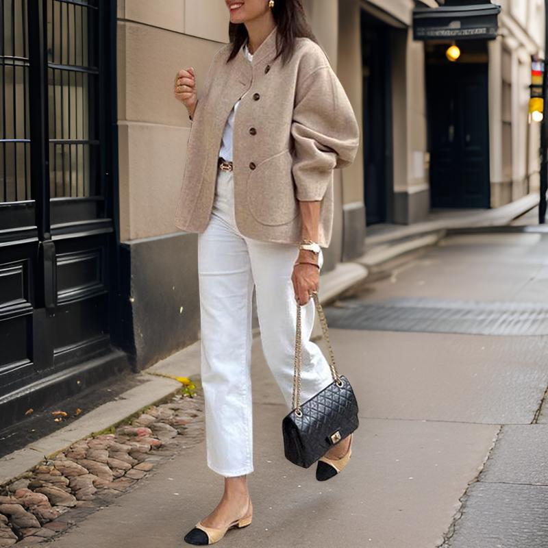 Stylish Casual Vintage Women's Solid O-Neck Coat
 - ModishWorld
