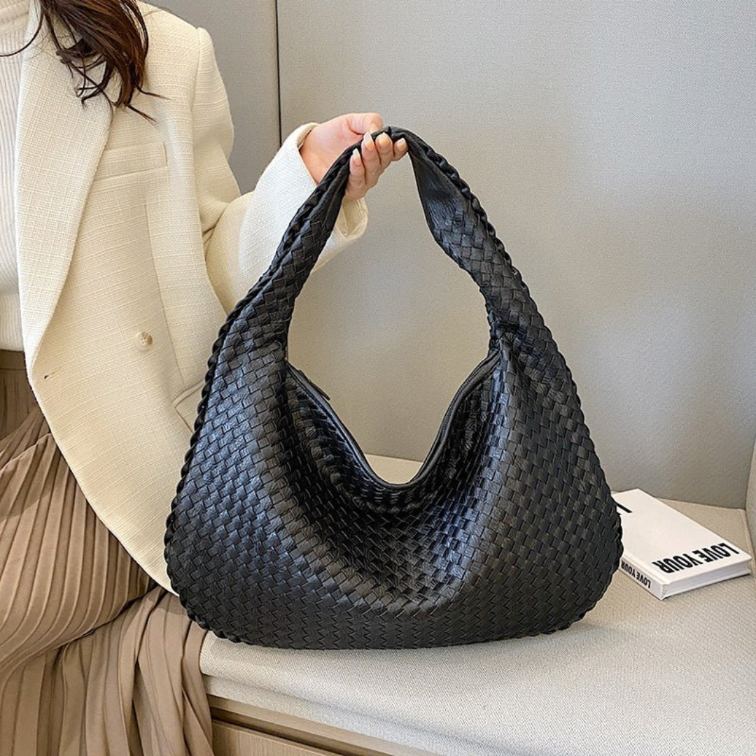 Stylish Woven Hobo Shoulder Handbag - Chic Roomy Tote - ModishWorld