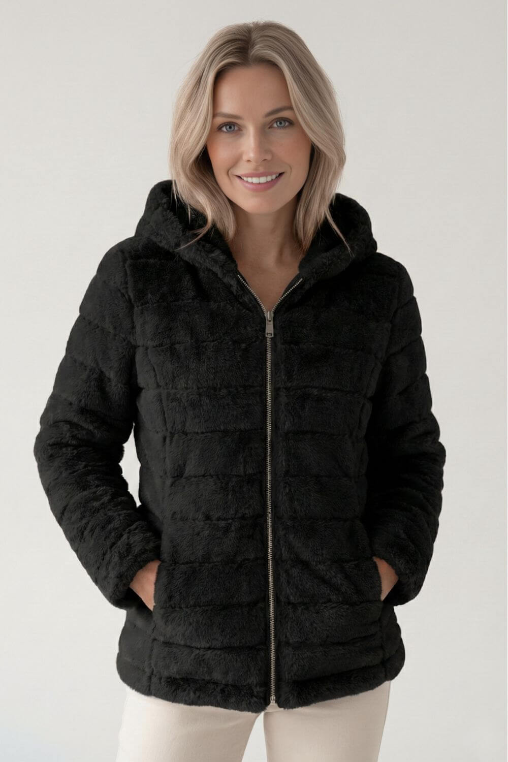 Chic Faux Fur Insulated Puffer Coat - Modish World