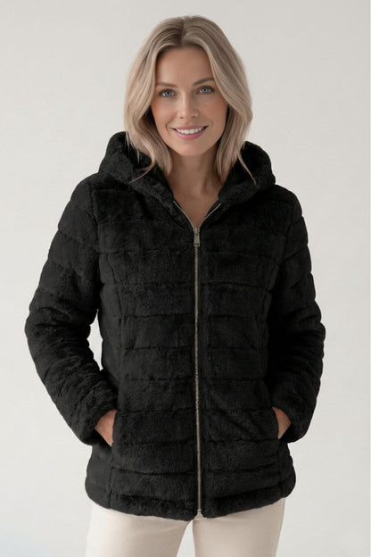 Chic Faux Fur Insulated Puffer Coat - Modish World