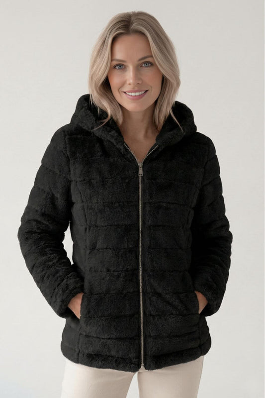 Chic Faux Fur Insulated Puffer Coat - Modish World