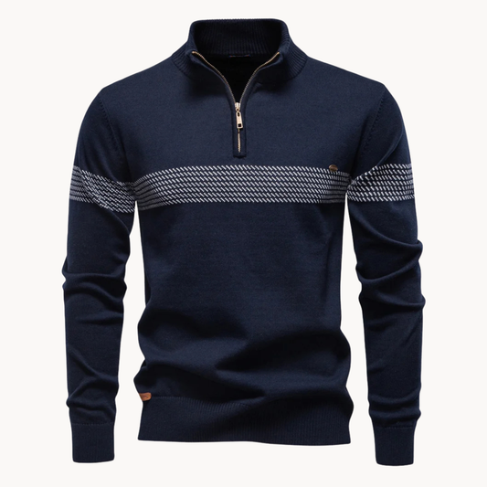 Classic Striped Mens Half Zip Jumper - Modish World