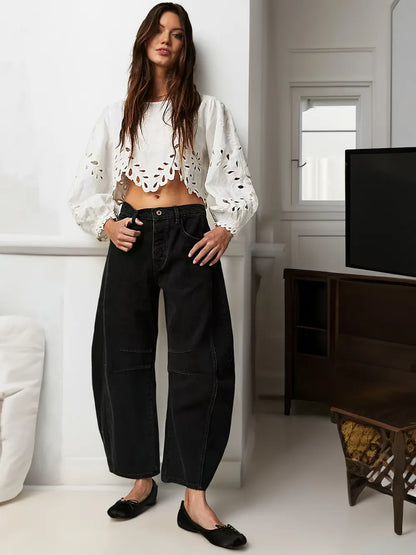 Women's High-Waisted Loose Fit Jeans