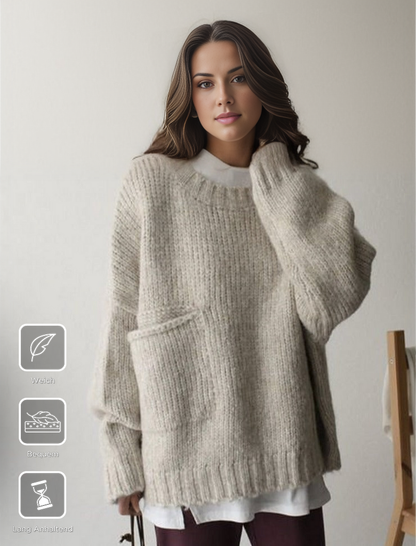 Stylish Oversized Pullover Featuring an Ivory Pocket: Comfort and Fashion Combined
 - ModishWorld