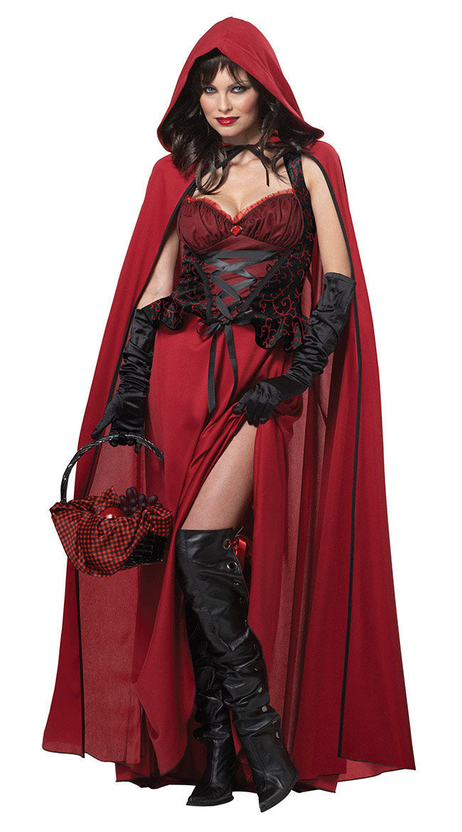Girls Cute Red Hooded Fairy Tale Costume - ModishWorld
