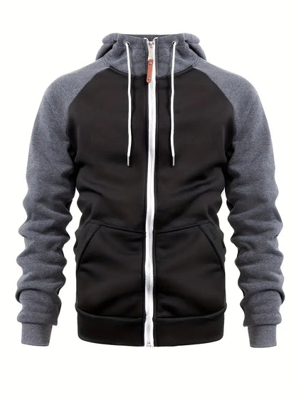 Relaxed Fit Mens Zip Up Hooded Jacket