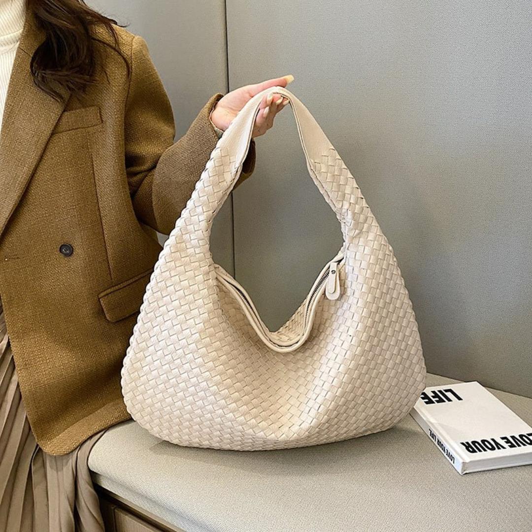 Stylish Woven Hobo Shoulder Handbag - Chic Roomy Tote