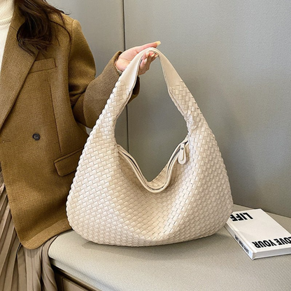 Stylish Woven Hobo Shoulder Handbag - Chic Roomy Tote