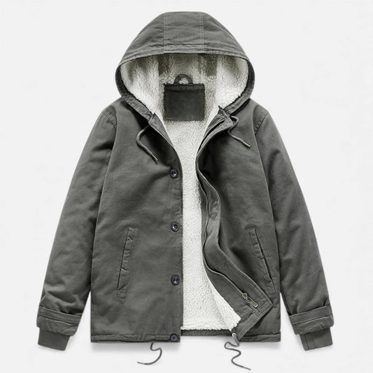 Warm Men's Fleece Lined Hooded Winter Coat - Modish World
