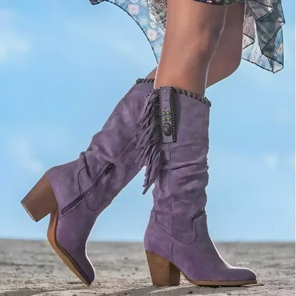Stylish Suede Fringed Ankle Boots for Women