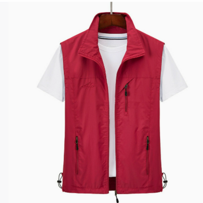 Men's Vest Jacket with Zip Pockets