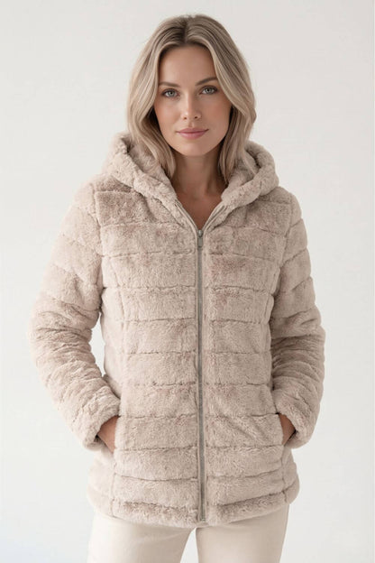 Chic Faux Fur Insulated Puffer Coat