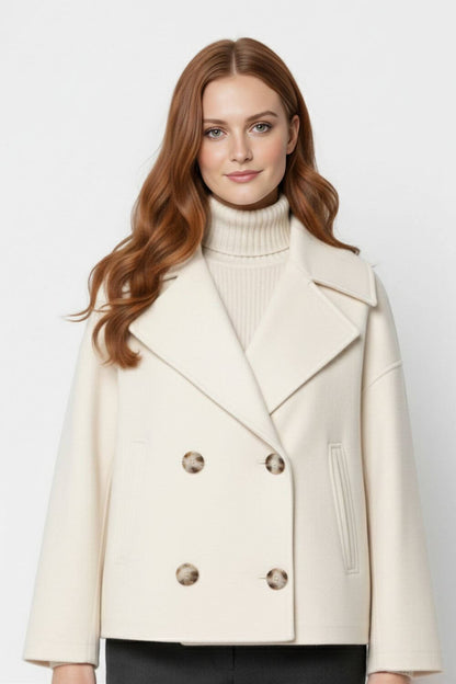 Chic Ladies Short Double-Breasted Coat - Modish World