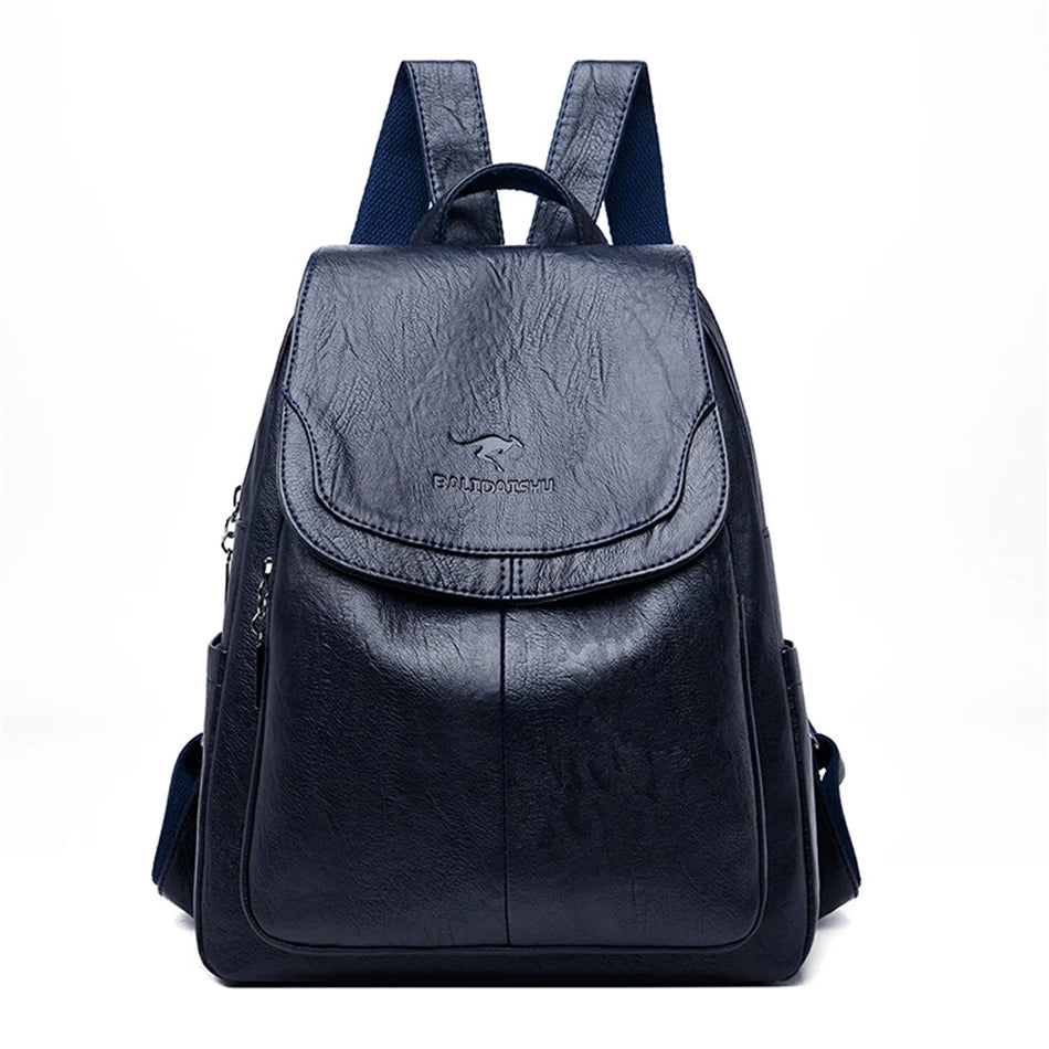 Durable Leather Ladies Travel Backpack