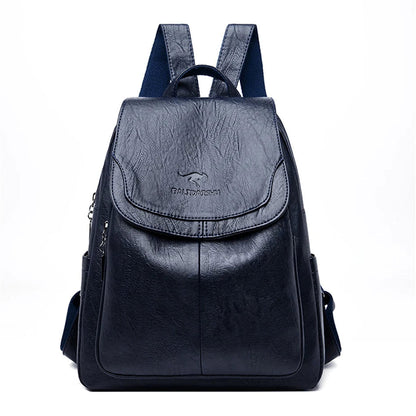 Durable Leather Ladies Travel Backpack