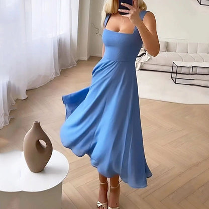 Chic Strapless Simple Shift Dress for Ladies
