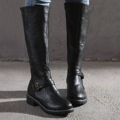 Ladies Tall Zip Boots with Low Heel