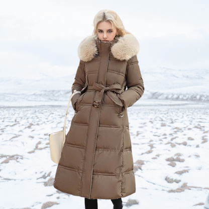 Warm Women's Down Filled Jacket with Adjustable Waist