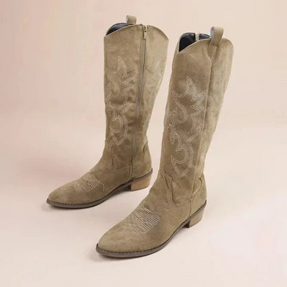 Fashionable Embroidered Women's Cowboy Boots