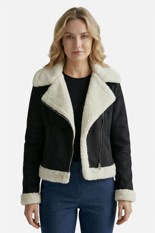 Chic Faux Fur Suede Parka Jacket - Modish World