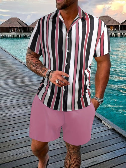 Trendy Mens Summer Shirt Shorts Combo