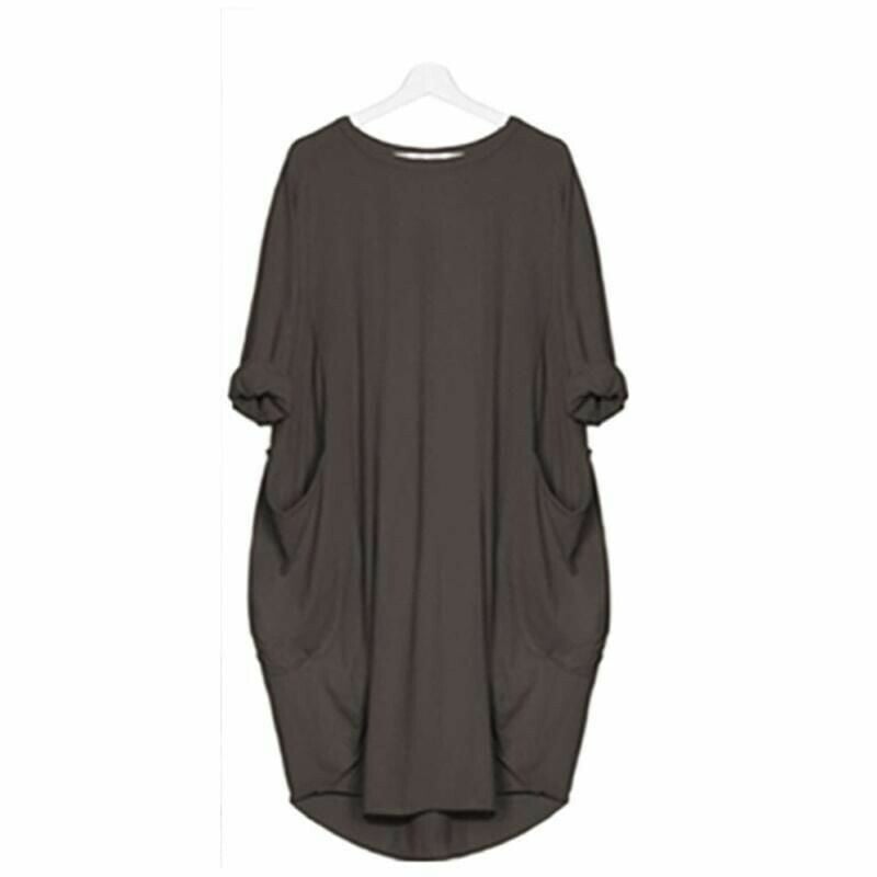 Casual Women's Midi Sundress with Round Neckline