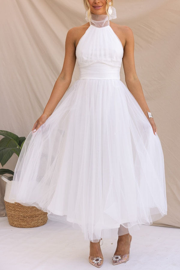 Elegant V Neck Midi Wedding Party Dress