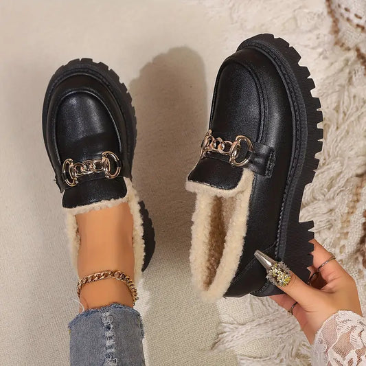 Classic Black Slip On Loafers for Women - ModishWorld