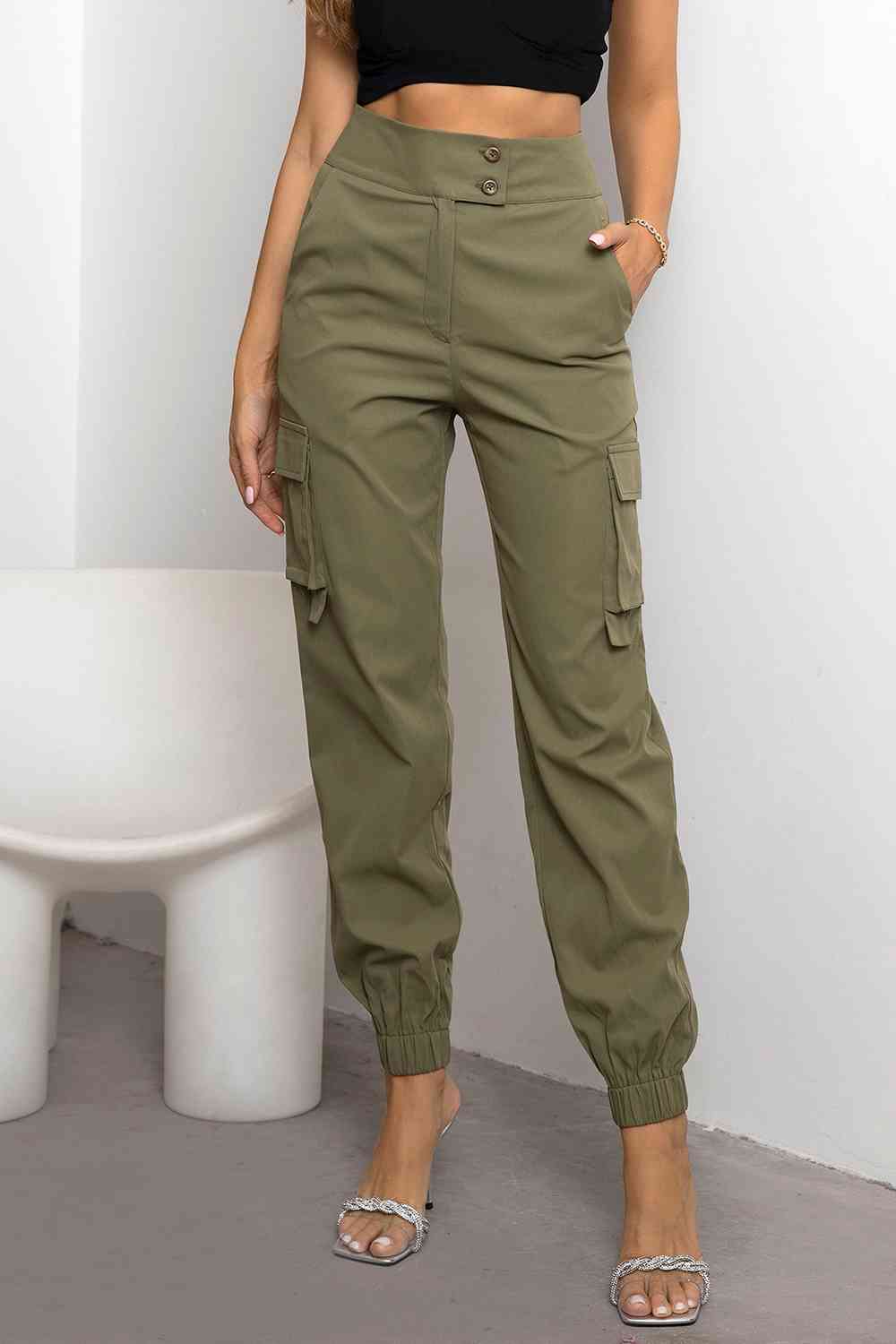 Women's Comfortable High Waist Cargo Pants