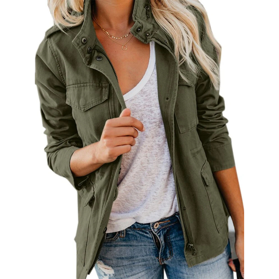 Practical Women's Parka with Multiple Pockets