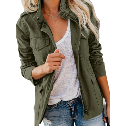 Practical Women's Parka with Multiple Pockets