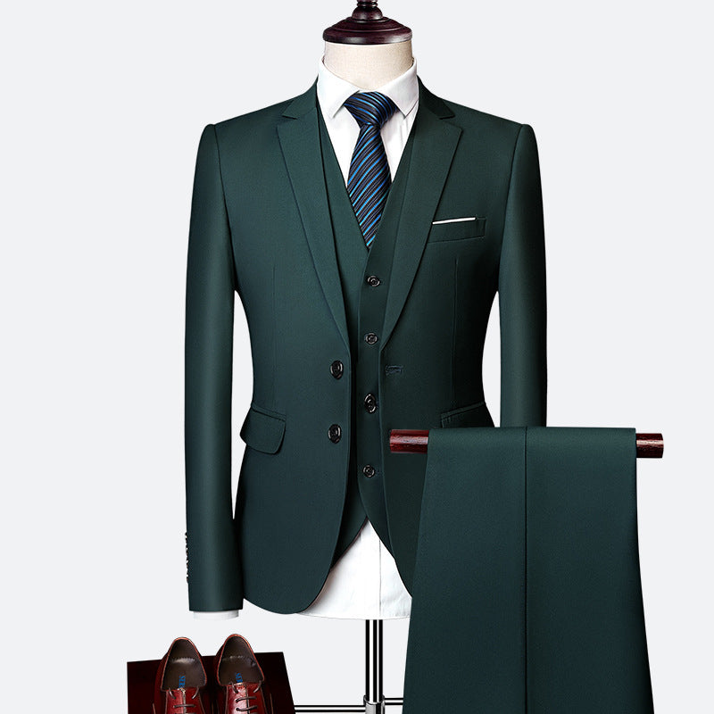 Classic Tailored 3-Piece Groom Suit Set for Men