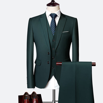 Classic Tailored 3-Piece Groom Suit Set for Men