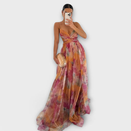 Chic Fit and Flare Long Maxi Dress - ModishWorld