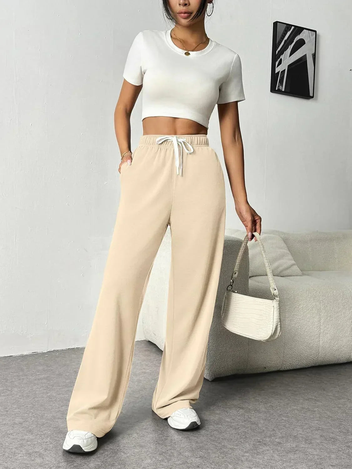 Comfortable Elastic Waist Women's Joggers Pants