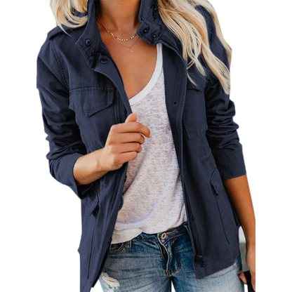 Practical Women's Parka with Multiple Pockets