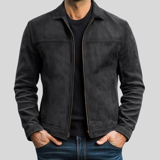 Vintage Men's Leather Jacket - Stylish Zip Up Coat - Modish World