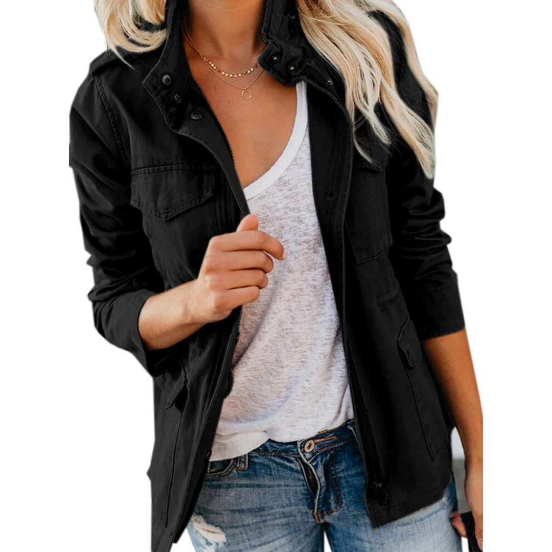 Practical Women's Parka with Multiple Pockets
