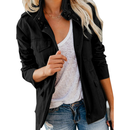 Practical Women's Parka with Multiple Pockets