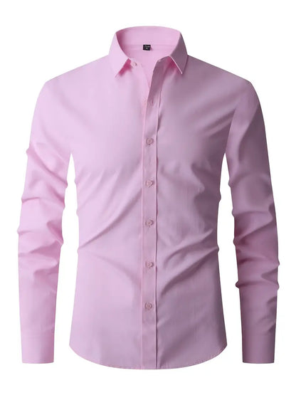 Relaxed Fit Mens Long Sleeve Dress Shirt