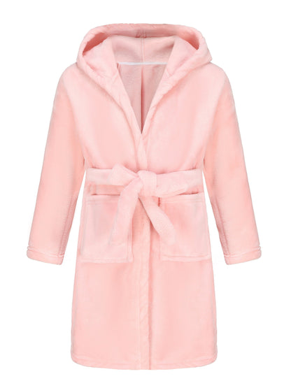 Children's Hooded Robe with Tie Waist - ModishWorld
