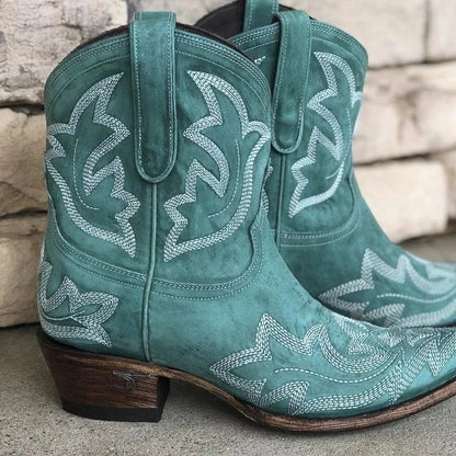Stylish Western Embroidered Boots for Women